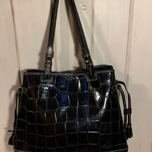 Black croco leather Dooney & Bourke tote & wallet